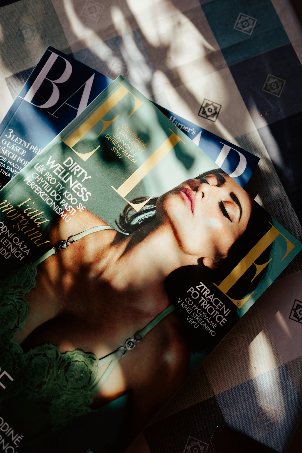 A magazine sitting on top of a table