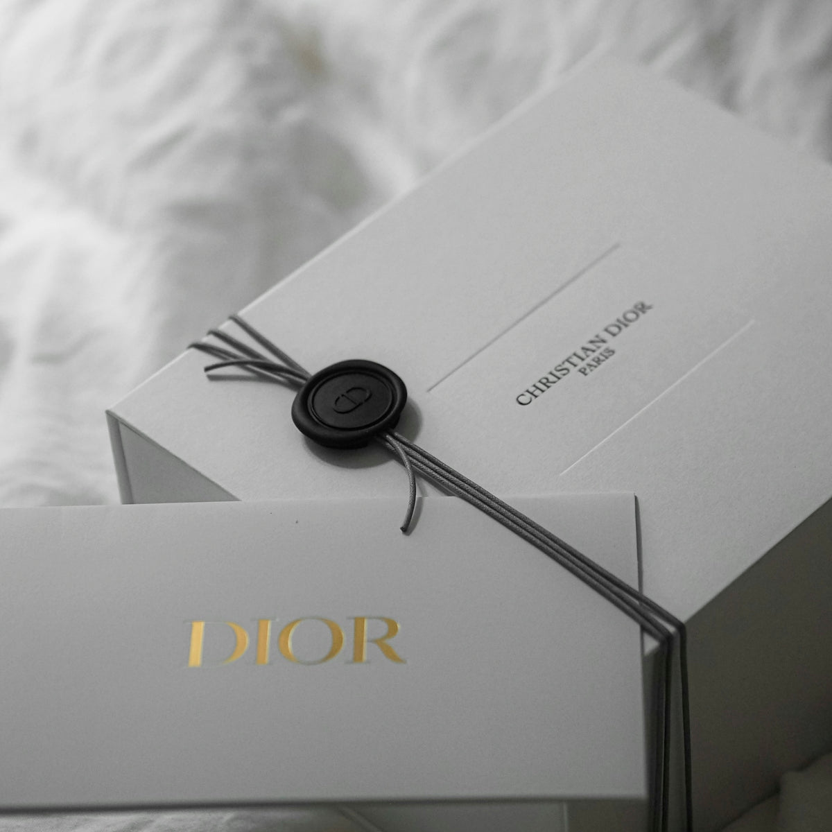 Christian dior gift box with wax seal