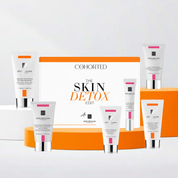 Cohorted, Subscription, Beauty Box, Able Skincare Skin Detox Beauty Box featuring luxury skincare products including moisturiser, hyaluronic serum, retinol serum, eye serum, primer and exfoliator. 