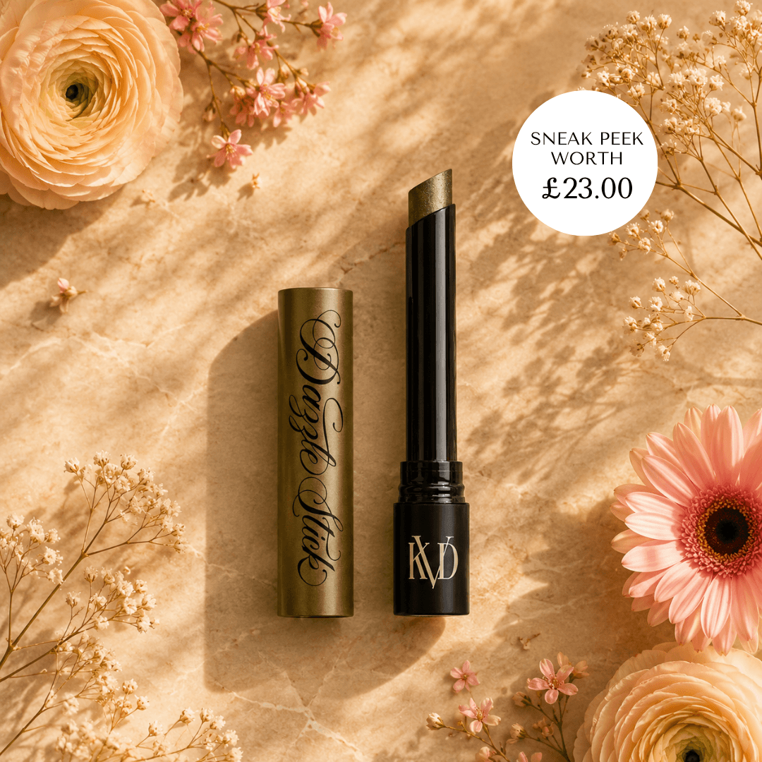 Cohorted beauty, subscription beauty box, boxes, makeup, skincare, haircare, fragrance, monthly surprise, mystery, exclusive, gift, KVD beauty, DAZZLE STICK Long-Wear Eyeshadow, Tornado Haze 70, UK