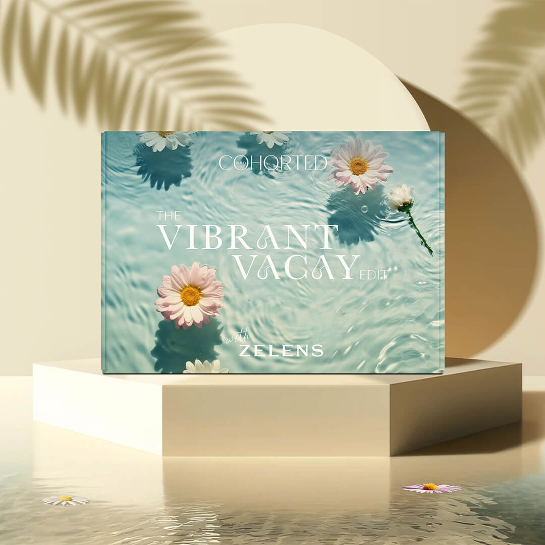 Cohorted, Zelens. Vibrant Vacay, Beauty Box, Exclusive, Luxury, UK, Skincare, Cosmetics, Makeup, Gift, UK
